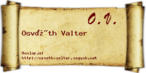Osváth Valter névjegykártya